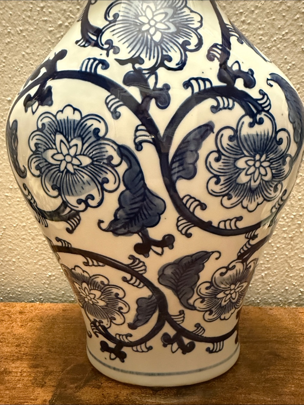 Blue and White Floral Ceramic Vase Approx 11” - Picture 11 of 16